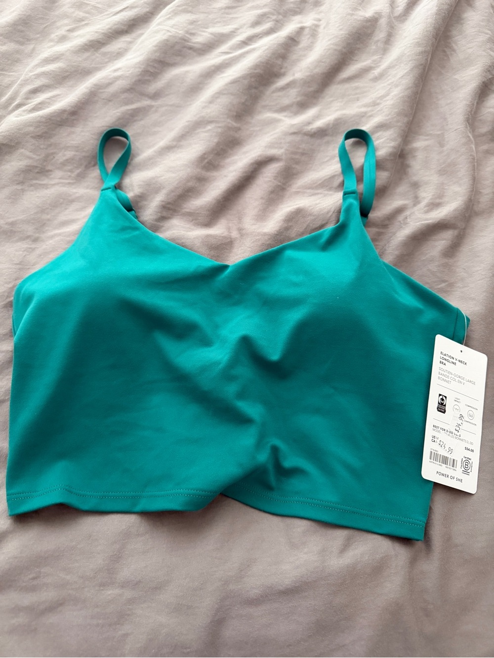 Athleta Seamless Teal Crop Bralette
